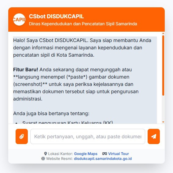 Screenshot Project Chatbot Disdukcapil