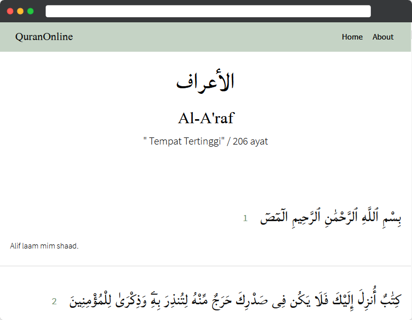 Screenshot Project Al-Qur'an Online