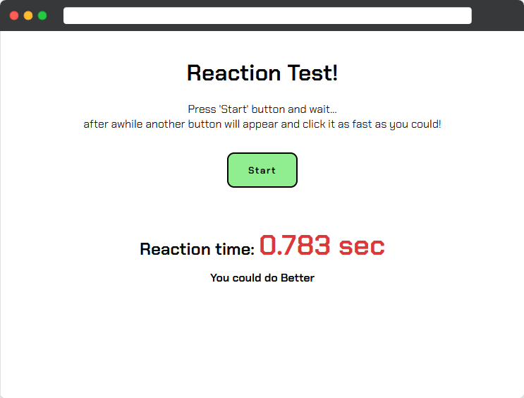 Screenshot Project Reaction Game